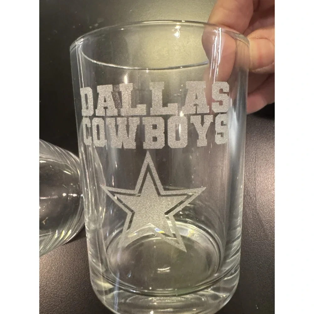 2 NFL Dallas Cowboys Rocks Glass Double Old-Fashioned Glasses 14oz Capacity‎